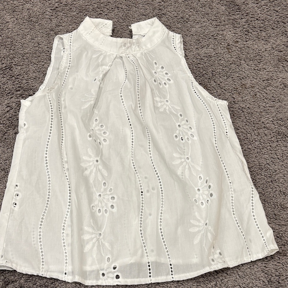 SHEIN White Embroidered Blouse